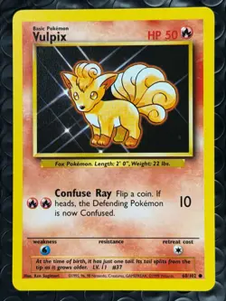 Vulpix 68/102 Base Set Series Base Set COMMON 1999 Pokemon Card WOTC NM - Image 1