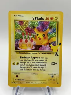 Pokemon Celebrations: Classic Collection #24/53 ______'s Pikachu (Birthday) - NM - Image 1