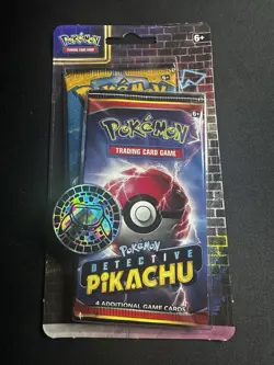 Pokemon TCG Detective Pikachu Checklane Hanging Blister Pack Sun & Moon + Coin 820650806353 - Image 1