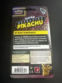 Pokemon TCG Detective Pikachu Checklane Hanging Blister Pack Sun & Moon + Coin 820650806353 - Image 2