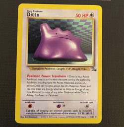 Pokemon English Fossil Ditto Holo #3/62 1999 WOTC Wizards of the Coast LP - Image 1