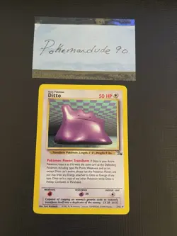 Pokemon English Fossil Ditto Holo #3/62 1999 WOTC Wizards of the Coast LP - Image 2