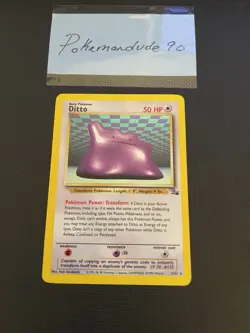 Pokemon English Fossil Ditto Holo #3/62 1999 WOTC Wizards of the Coast LP - Image 3
