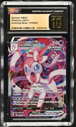 Pokemon CGC 10 PRISTINE Sylveon VMAX 2021 Evolving Skies 075/203 Pop 70 - Image 1