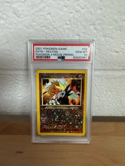 Swirls ! 2001 POKEMON GAME POKEMON 3 MOVIE PROMO #34 ENTEI-REVERSE FOIL PSA 10 - Image 1