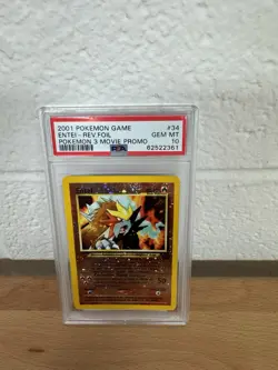 Swirls ! 2001 POKEMON GAME POKEMON 3 MOVIE PROMO #34 ENTEI-REVERSE FOIL PSA 10 - Image 2