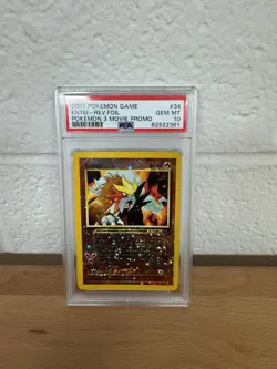 Swirls ! 2001 POKEMON GAME POKEMON 3 MOVIE PROMO #34 ENTEI-REVERSE FOIL PSA 10 - Image 3
