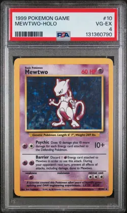 1999 POKEMON GAME #10 MEWTWO-HOLO PSA 4 - Image 3