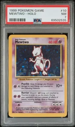 1999 pokemon game 10 mewtwo-holo psa 7 - Image 2