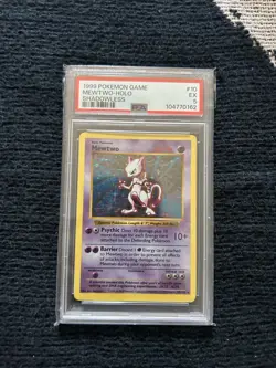 1999 POKEMON GAME 10 MEWTWO-HOLO SHADOWLESS PSA 5 - Image 1