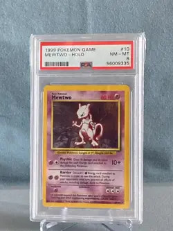 1999 POKEMON GAME #10 MEWTWO-HOLO PSA 8 - Image 1
