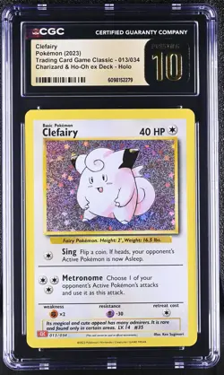CGC 10 PRISTINE Clefairy 013/034 Trading Card Game Classic Holo Pokemon Card - Image 1