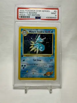 2000 POKEMON GYM HEROES HOLO-1ST EDITION #9 MISTY'S SEADRA PSA 9 - Image 1