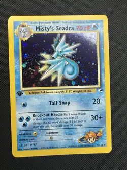 Pokemon TCG Misty's Seadra 1st Edition Holo Rare Gym Heroes 9/132 NM - Image 1