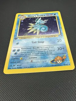 Pokemon TCG Misty's Seadra 1st Edition Holo Rare Gym Heroes 9/132 NM - Image 3