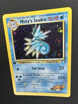 Pokemon TCG Misty's Seadra 1st Edition Holo Rare Gym Heroes 9/132 NM - Image 4