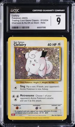 2023 POKEMON TCG CLASSIC CHARIZARD & HO-OH EX DECK HOLO #013/034 CLEFAIRY CGC 9 - Image 1