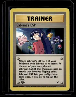 Sabrina's ESP 117/132 1st Edition Gym Heroes Uncommon English Pokemon Card - Image 1