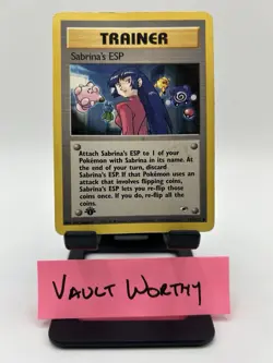 Pokemon Gym Heroes Sabrina's ESP 1st Edition Uncommon Trainer Card 117/132 - Image 1