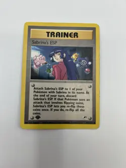 Pokemon Gym Heroes Sabrina's ESP 1st Edition Uncommon Trainer Card 117/132 - Image 4