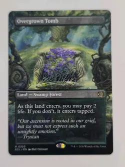 Overgrown Tomb (Borderless) MTG Lorwyn Eclipsed Dual Sided Shockland M/NM - Image 1