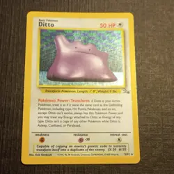 Ditto 3/62 - Fossil - Holo Rare - VINTAGE WOTC POKEMON CARD - LP/MP - Image 1
