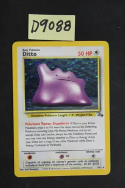 1999 Ditto 3/62 Fossil Holo [LP] Pokemon Card 1999 WOTC (D9088 - Image 1