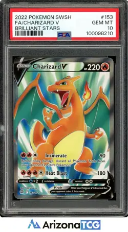 Pokemon 2022 Charizard V 153/172 Full Art Brilliant Stars GEM MT PSA 10 - Image 1