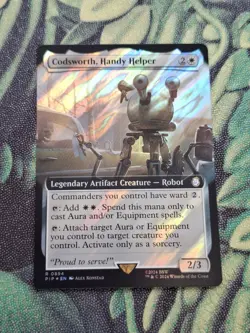 MTG - Codsworth, Handy Helper - Surge Foil - Extended Art - Fallout - Magic - Image 1