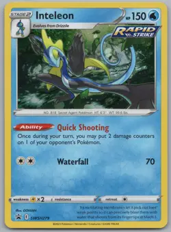 Pokemon - Inteleon Holo - SWSH279 - Black Star Promo Card NM - Image 1