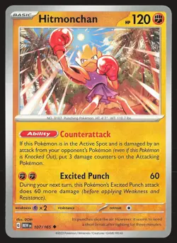 SV: Scarlet & Violet 151 Hitmonchan #107/165 Uncommon Pokemon Card - Image 1