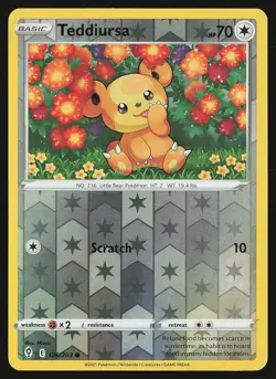 SWSH07: Evolving Skies Teddiursa #126/203 Reverse Holo Pokemon Card - Image 1