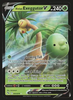 Pokemon GO Alolan Exeggutor V #005/078 Ultra Rare Pokemon Card - Image 1