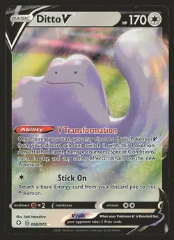 Shining Fates Ditto V #050/072 Ultra Rare Pokemon Card - Image 1