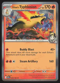 SV10: Destined Rivals Ethan's Typhlosion #034/182 Holo Rare Pokemon Card - Image 1