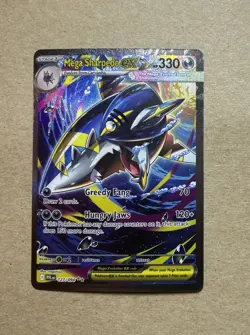 2025 Pokemon Phantasmal Flames Mega Sharpedo Ex Holo Card 127/094 - Image 1