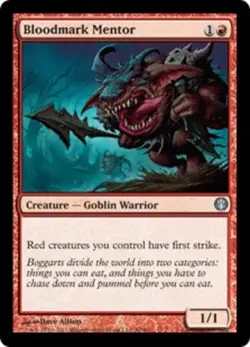 MTG Bloodmark Mentor, Duel Decks: Knights vs Dragons, Damaged, English - Image 1