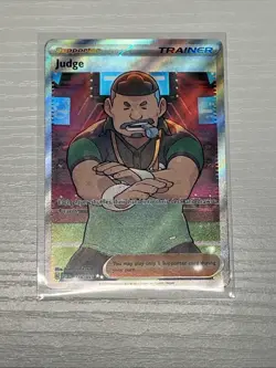 Pokemon TCG Judge 228/091 Paldean Fates Full Art Trainer Near Mint Condition - Image 1