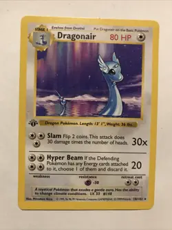 Pokemon TCG Dragonair Base Set 1st Edition Shadowless 18/102 Rare Card - Image 1
