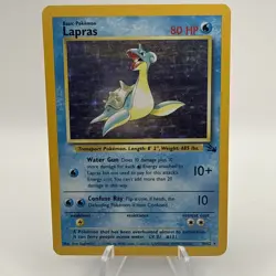 Lapras Holo 10/62 - Base Set Pokemon Card - Vintage WOTC - Played - Image 1