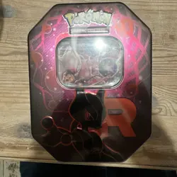 Pokemon TCG Destined Rivals Team Rocket’s Mewtwo Tin New & Sealed - Image 1