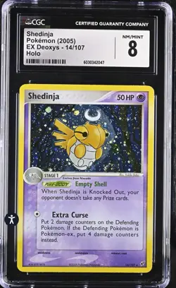 Pokemon EX Deoxys 14/107 Shedinja 2005 Psychic Holo Rare CGC 8 NM/MINT - Image 2