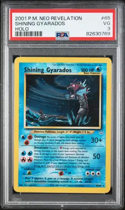 2001 POKEMON NEO REVELATION #65 SHINING GYARADOS-HOLO PSA 3 - Image 1