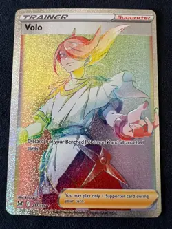 Volo 211/196 Pokemon TCG Sword & Shield Lost Origin Rainbow Secret Rare NM - Image 1