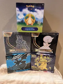 Pokemon TCG Lot Of 5 ETB, GARDEVIOR, Lucario, Surging, VStar Dragonite Blackbolt - Image 1