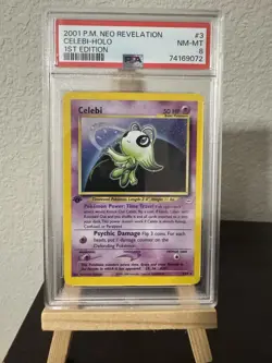 Celibi 1st Edition NEO REVELATION Holo Rare PSA 8 Pokemon TCG 2000 NM Mint - Image 1