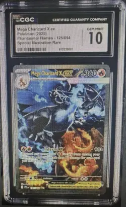 Mega Charizard X ex SIR 125 - 2025 Pokemon Phantasmal Flames - CGC 10 Gem MINT - Image 1