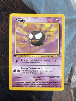 1st Edition Gastly 33/62 Pokemon TCG WOTC Base Set Fossil MINT NM - Image 1