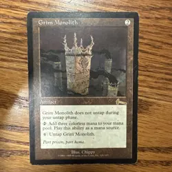 MTG Grim Monolith- HP Urza's Legacy Magic the Gathering Card # 126 - Image 1
