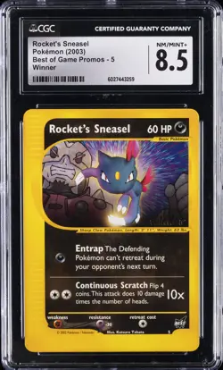 2003 POKEMON BEST OF GAME PROMOS WINNER #5 ROCKET'S SNEASEL CGC 8.5 - Image 1